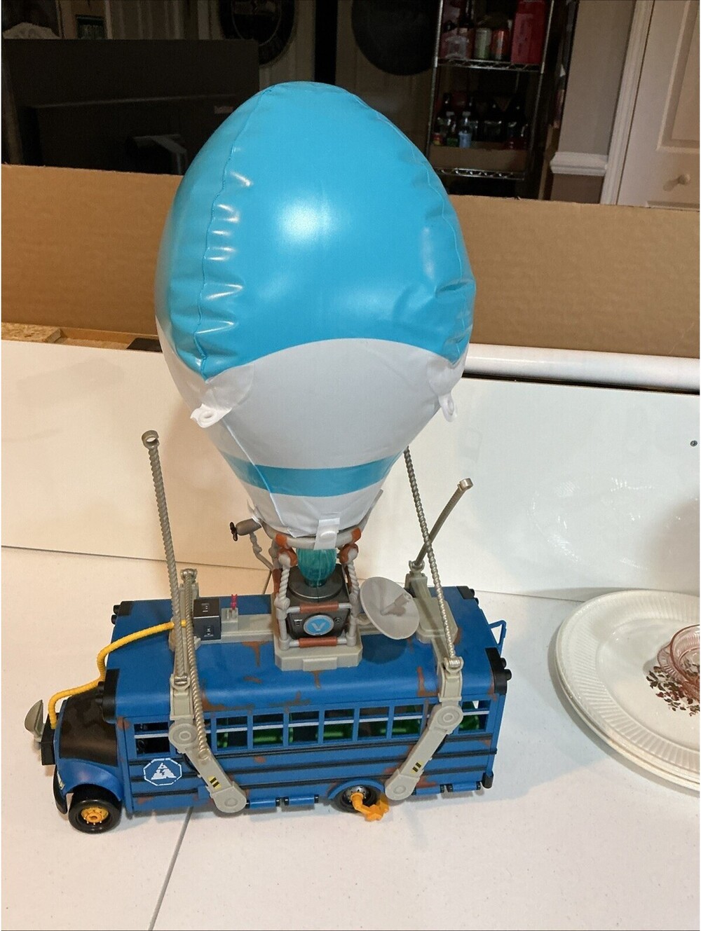 Fortnite Battle Bus Playset 2020 Jazwares W/ Balloon Tested. Back Door Piece Pic
